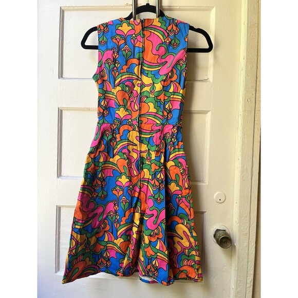 Nooworks Psychedelic Groovy Dress XS Edie 70s Artsy Maximalist auderpopz print - Picture 2 of 9